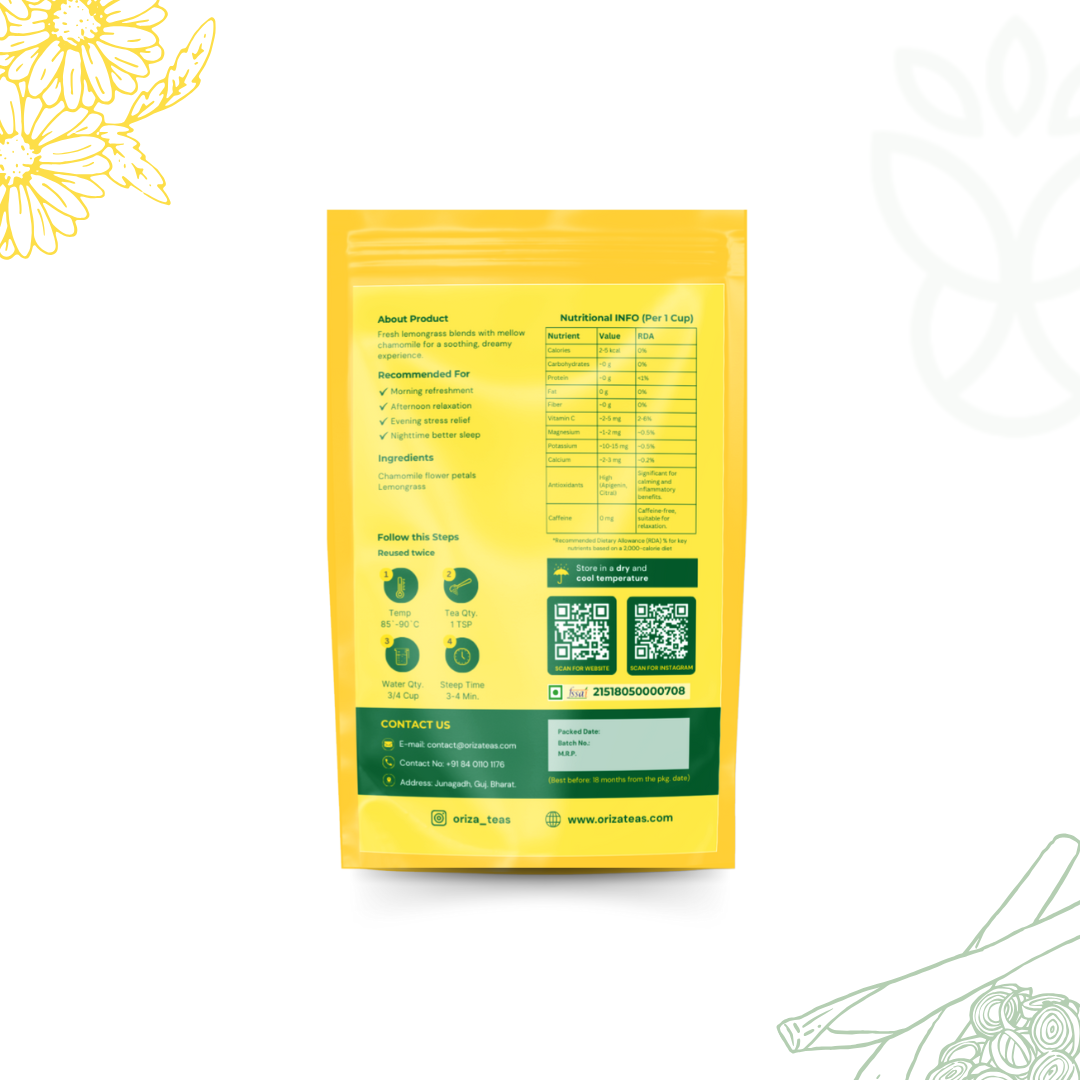 Chamomile Lemongrass Oriza Teas | Packet
