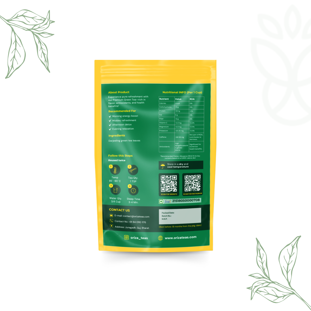 Green Tea - 50 Gm Oriza Teas | Packet
