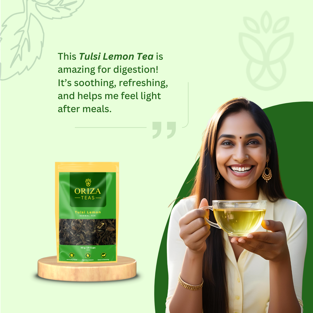 Tulsi Lemon Oriza Teas | Packet