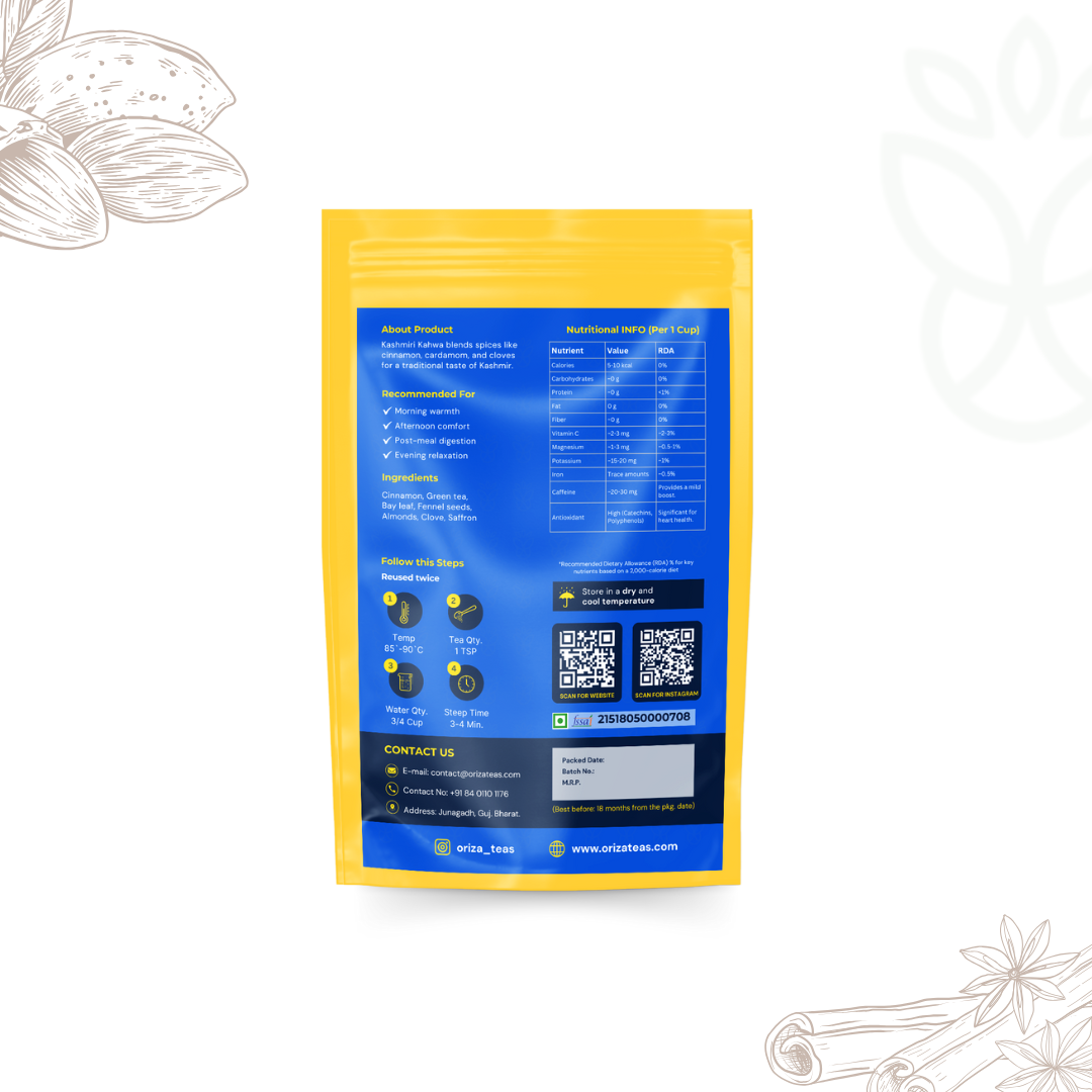 Kashmiri Kahwa Oriza Teas | Packet